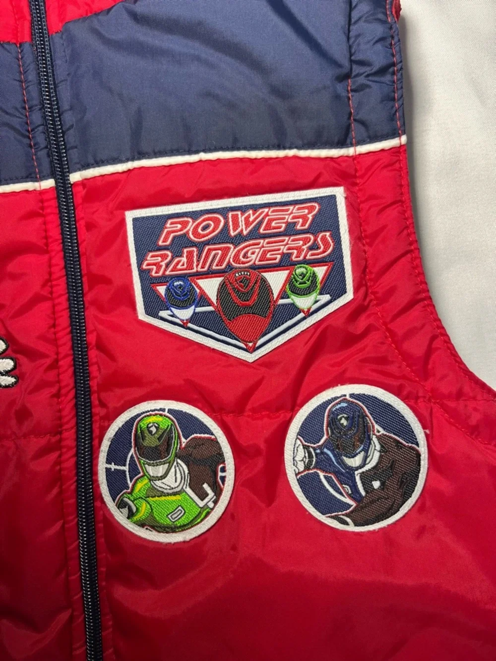2005 Vintage Power‎ Rangers SPD Red Puffer Vest Kids 4T Patches Retro Zip Up